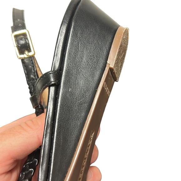 TALBOTS | Strappy Braided Sandals Wedges Criss Cross Black Patent Leather 6 - Picture 13 of 16